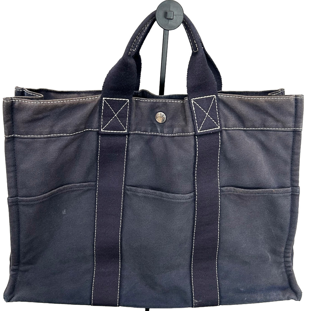 1015 HERMÈS Toile Fourre-Tout MM Tote Slate